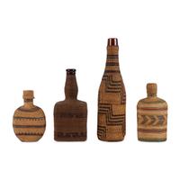 Nuu-chah-nulth / Makah Basketry Covered Wine and Whiskey Bottles