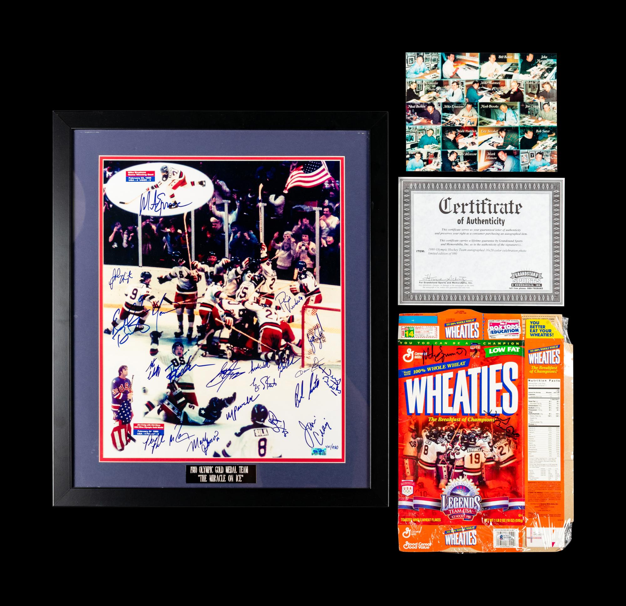 A Group of 1980 United States Olympic Hockey Team Signed Autographed Items Including Herb Brooks (BAS Beckett Authentication Services Certified),