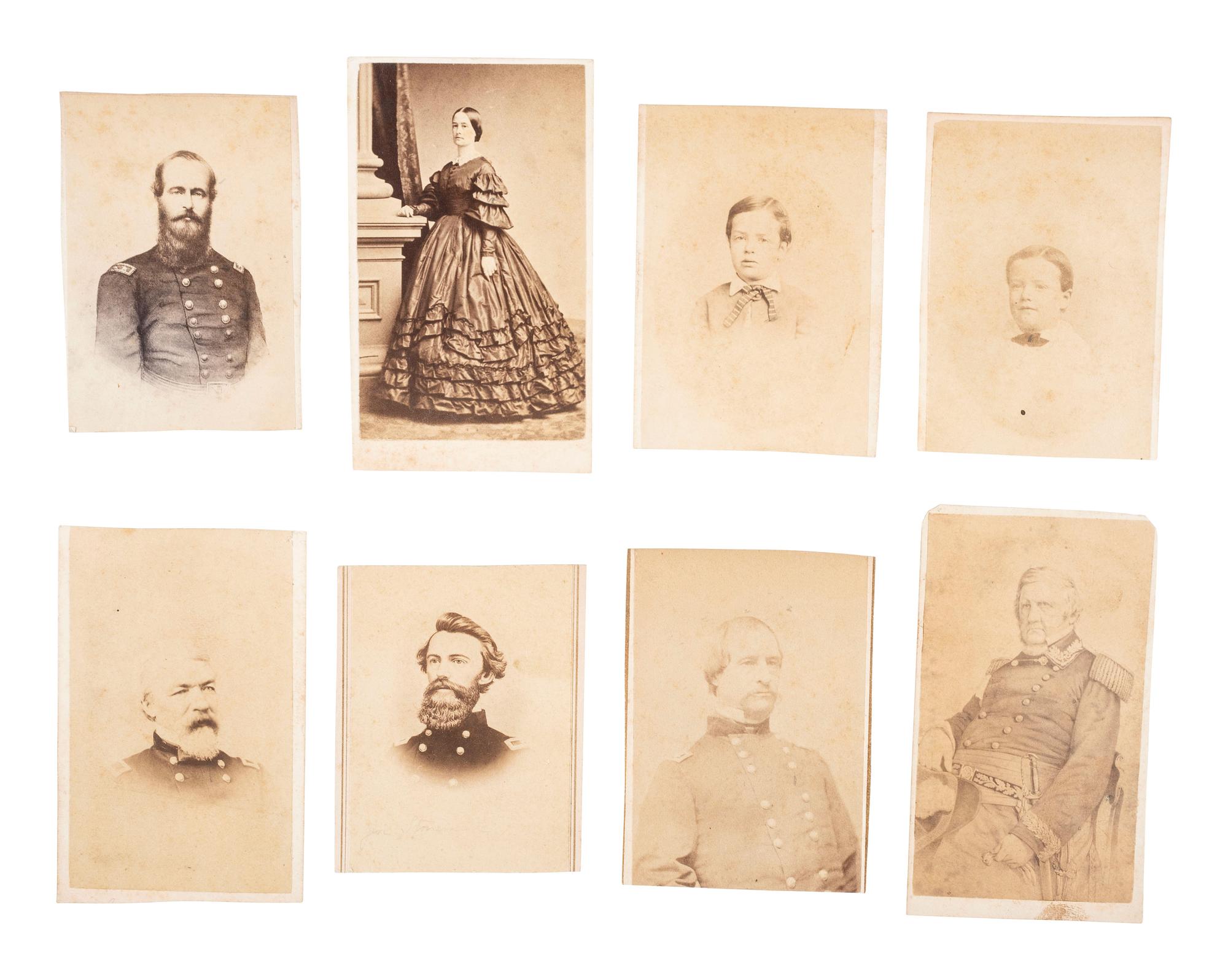 [CIVIL WAR - ARMY OF POTOMAC]. A group of 18 CDVS of Union generals, incl. Heintzelman (autographed), Meigs, McDowell, & Prince.