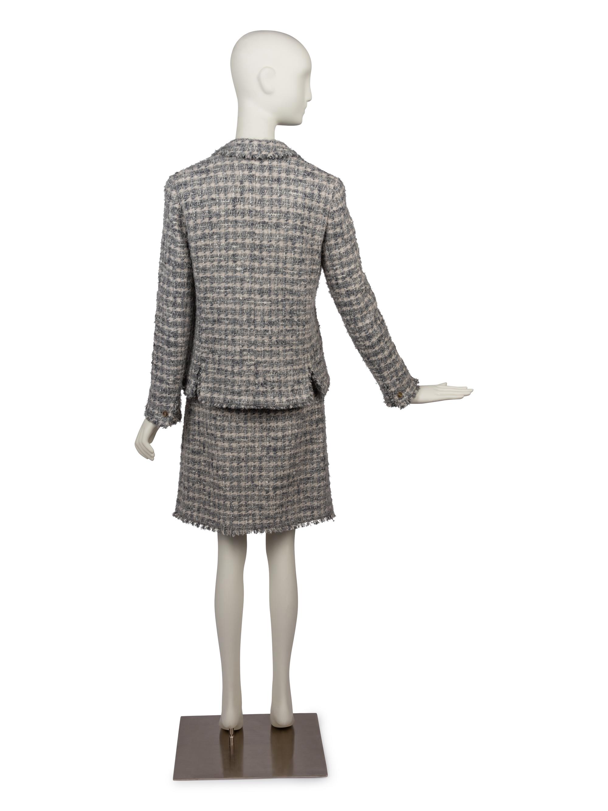 Chanel Silver Skirt Suit, 2010s