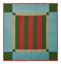 A Fine Amish "Bars" Pattern Cotton Quilt