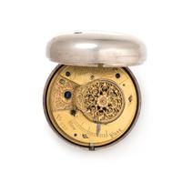 BRITISH, STERLING SILVER OPEN FACE POCKET WATCH