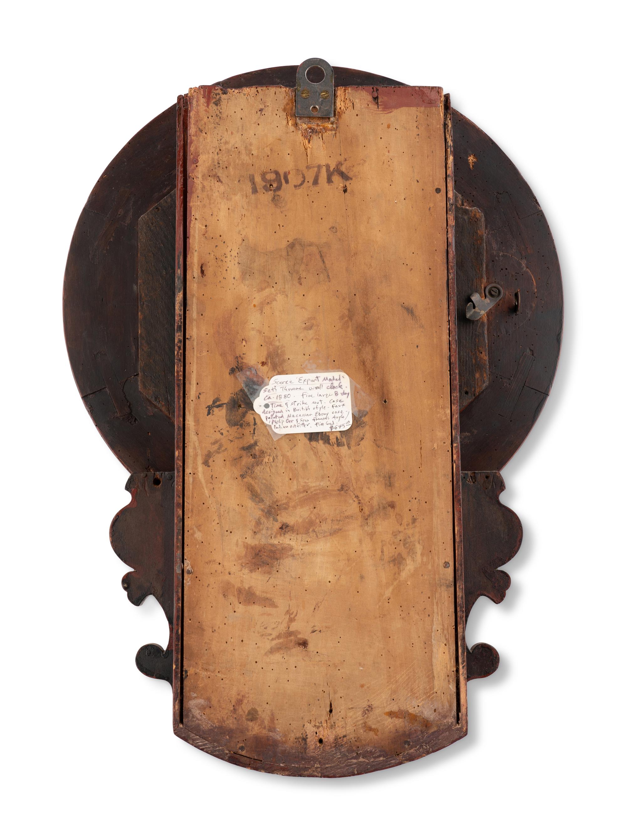 An American Grain Painted Wall Clock Made for the Indian Market