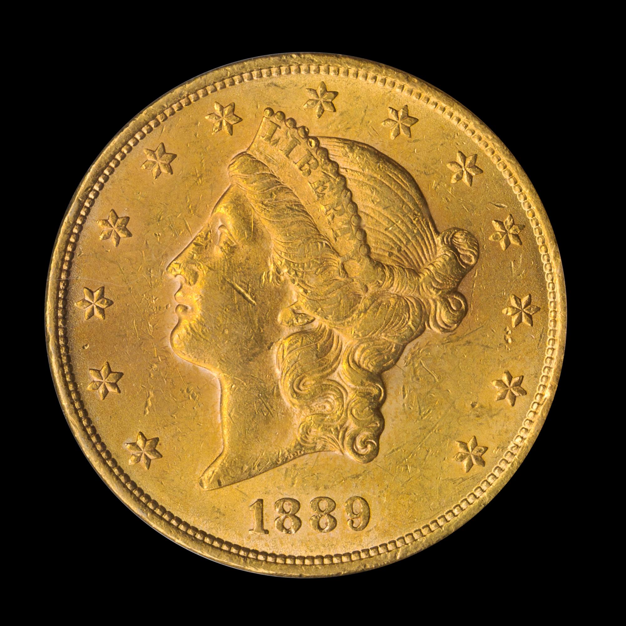 A United States 1889 Liberty Head $20 Gold Coin