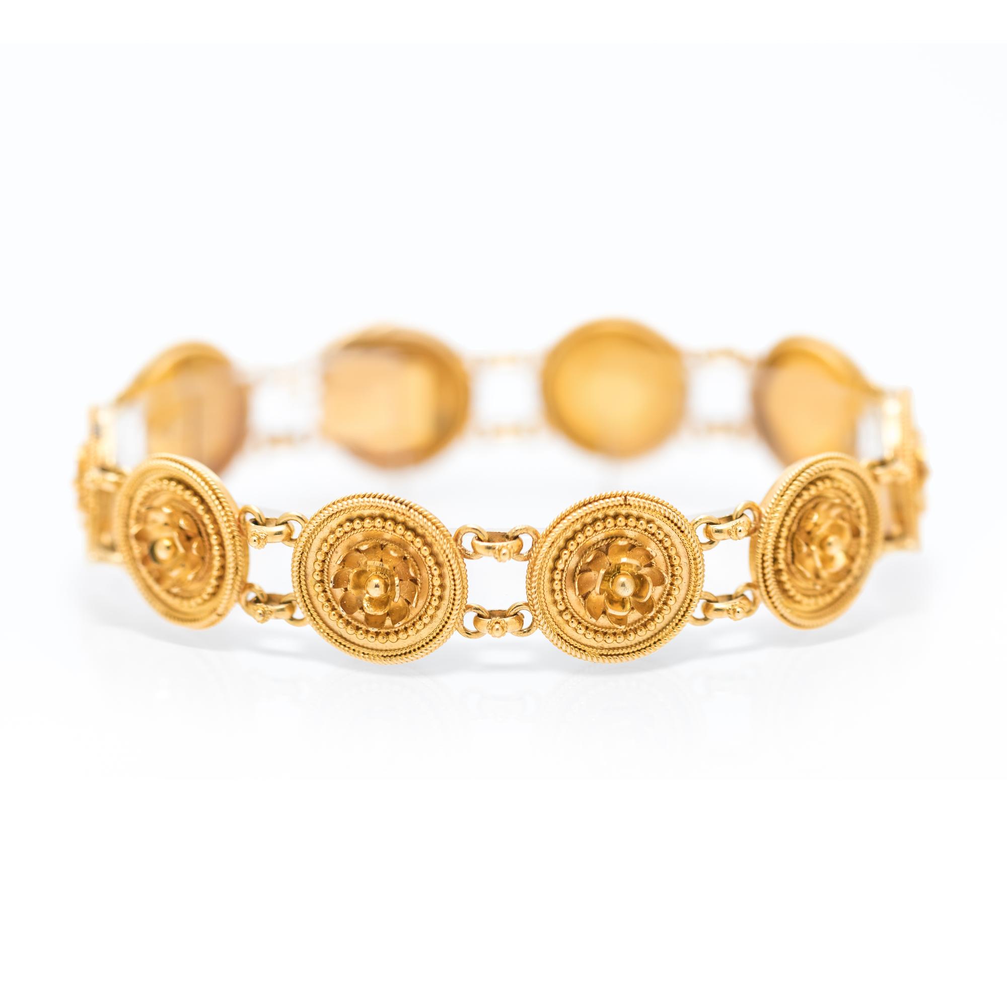 CASTELLANI, ARCHAEOLOGICAL REVIVAL, YELLOW GOLD BRACELET