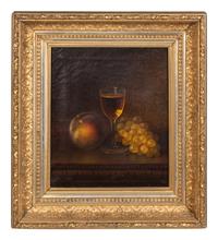 Four Still Life Paintings Depicting Fruit and Wine