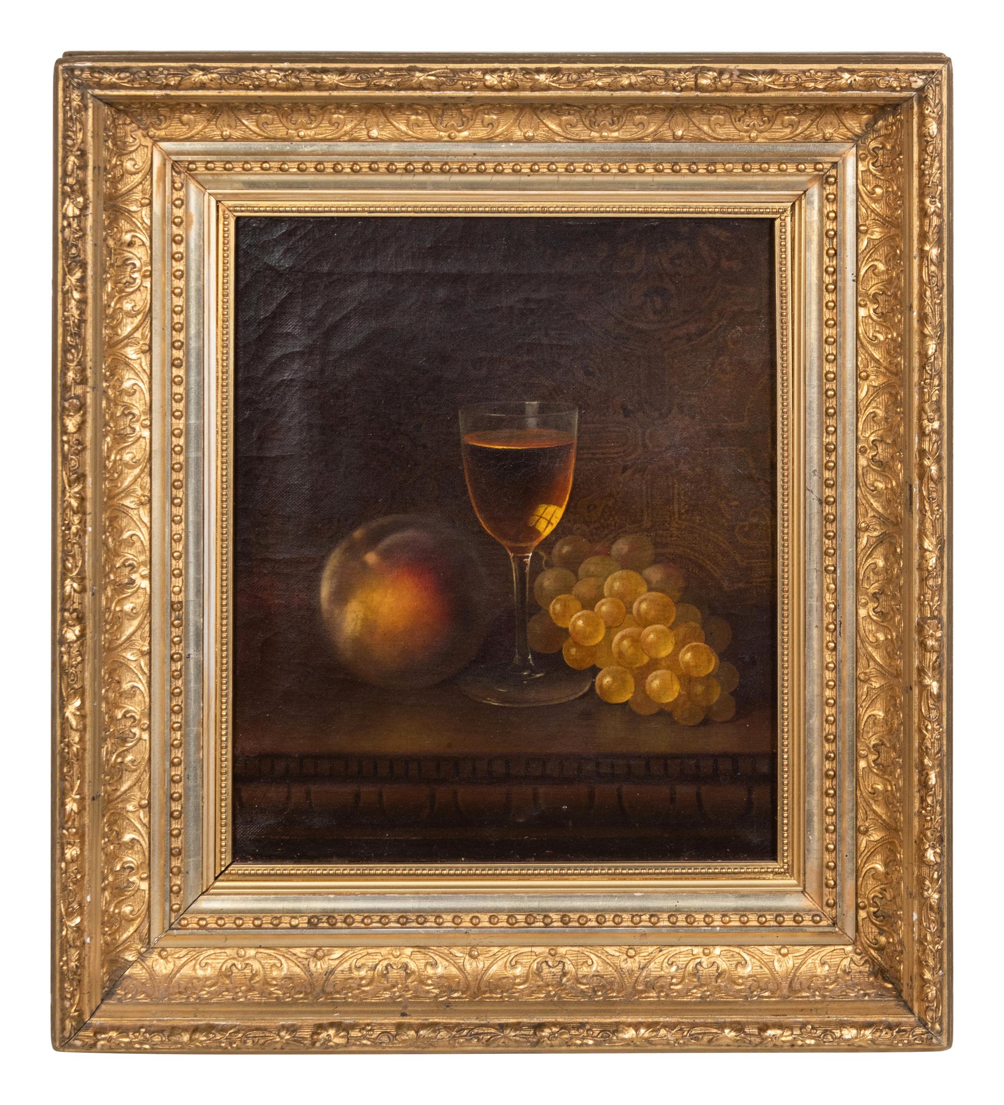 Four Still Life Paintings Depicting Fruit and Wine