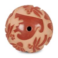 Miniature Carved Redware Seed Jar