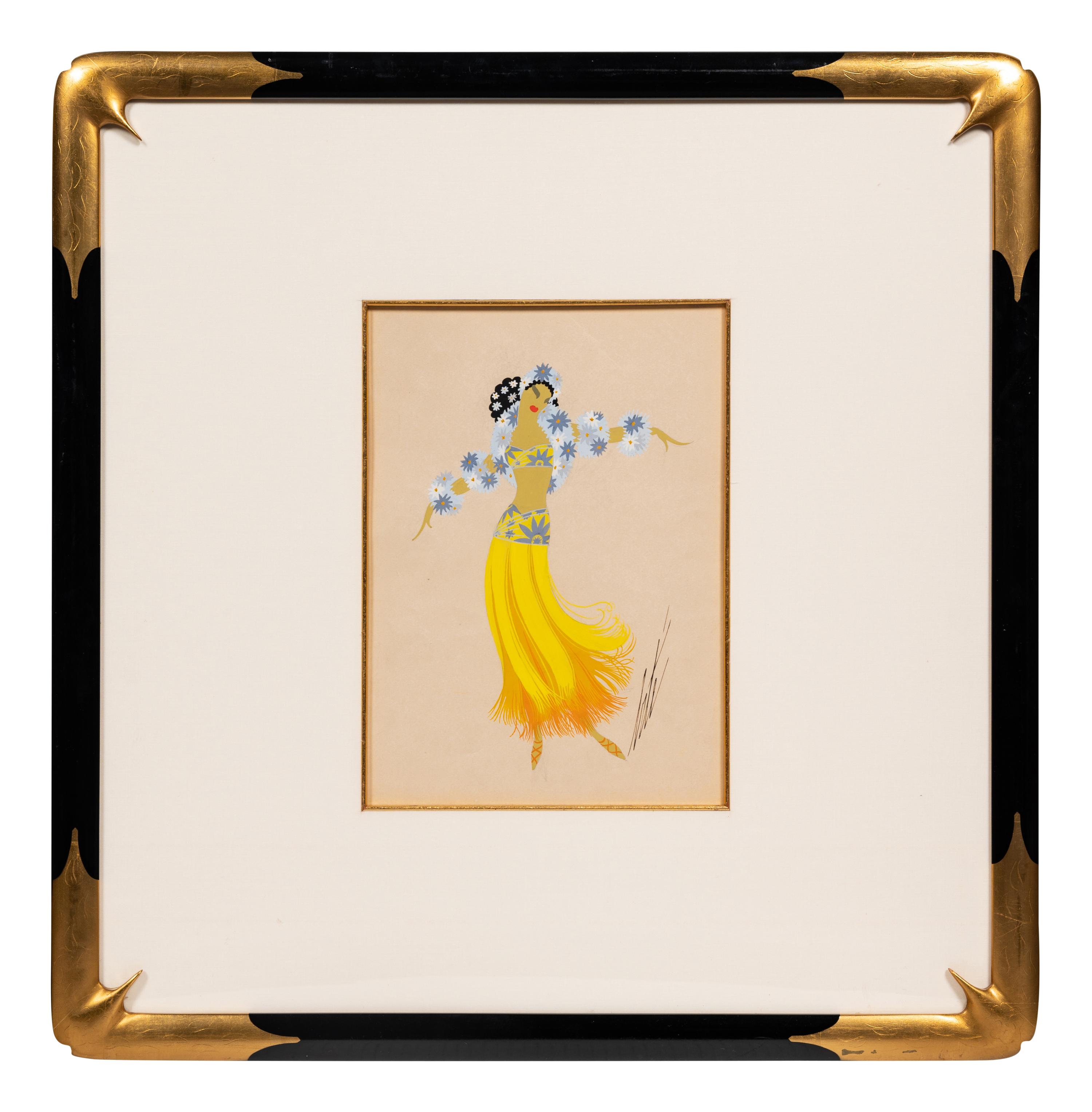 A Group of Three Costume Designs: Tableaux Mah Jongg - Vieux Chinoise , 1924; La Visite du Coulisses - Zizi Jeanmaire ; and South Sea Islands - Danseuse