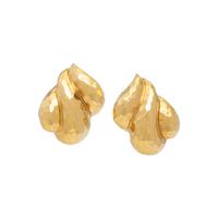 HENRY DUNAY, YELLOW GOLD EARRINGS