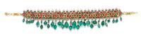 A Yellow Gold, Emerald, Diamond, Pearl and Polychrome Enamel Collar Necklace, Deccan, 105.50 dwts.