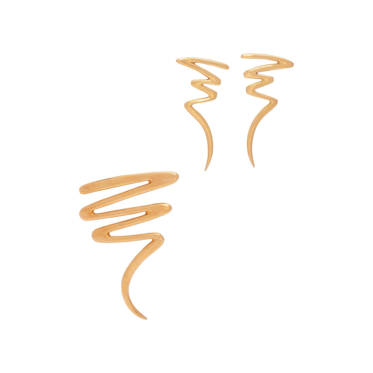 TIFFANY & CO., PALOMA PICASSO, YELLOW GOLD ‘ZIG ZAG’ SET