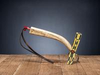 Northern Plains Elk Antler Quirt, with Decorations