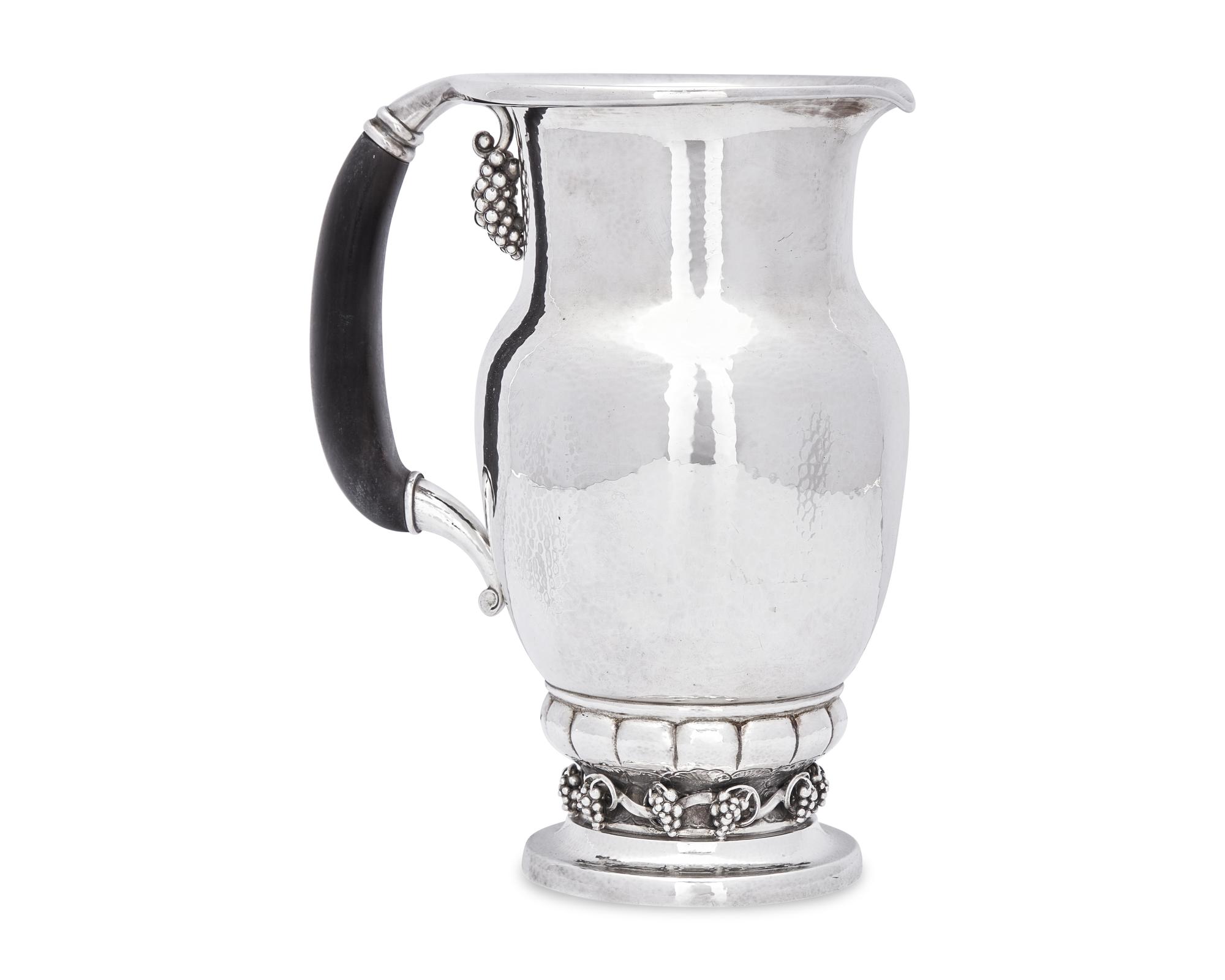 A Georg Jensen Silver Grapevine Pitcher