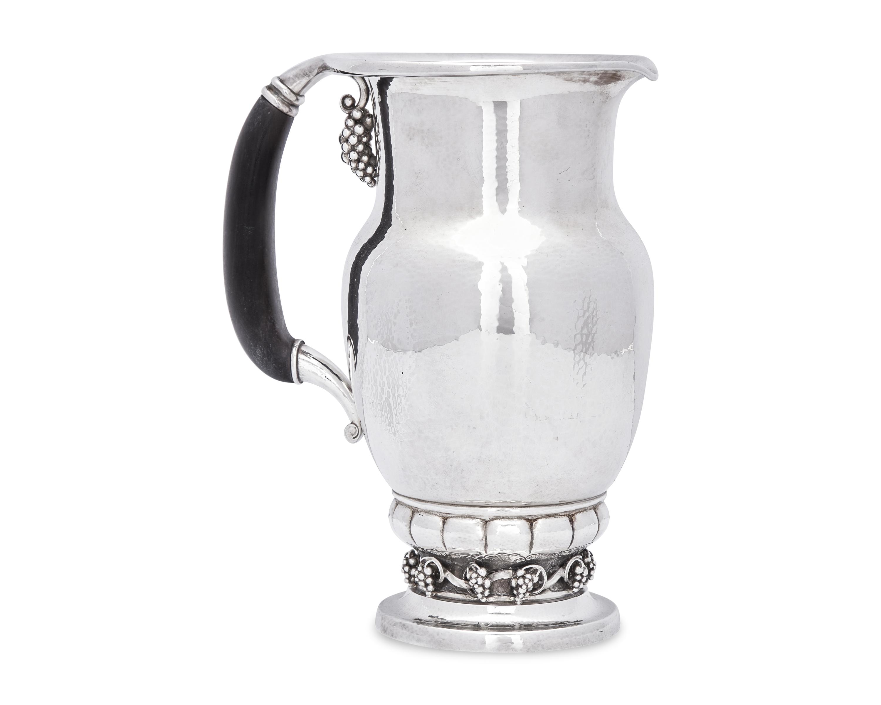A Georg Jensen Silver Grapevine Pitcher