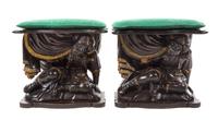 A Pair of Venetian Carved and Polychrome Decorated Figural Tables — 19TH/20TH CENTURY