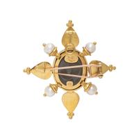 ELIZABETH LOCKE, LAVA CAMEO AND CULTURED PEARL BROOCH PENDANT