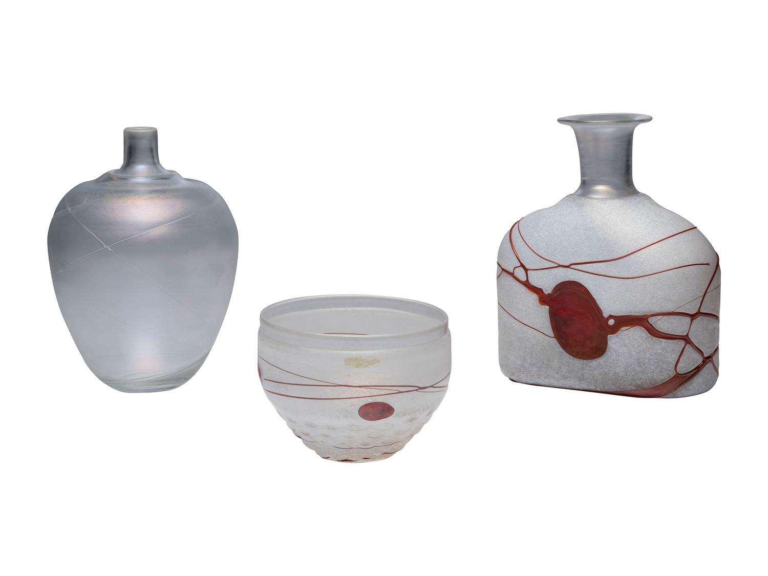 Three Art Glass Vessels by Bertil Vallien (Swedish, born 1938) for Kosta Boda