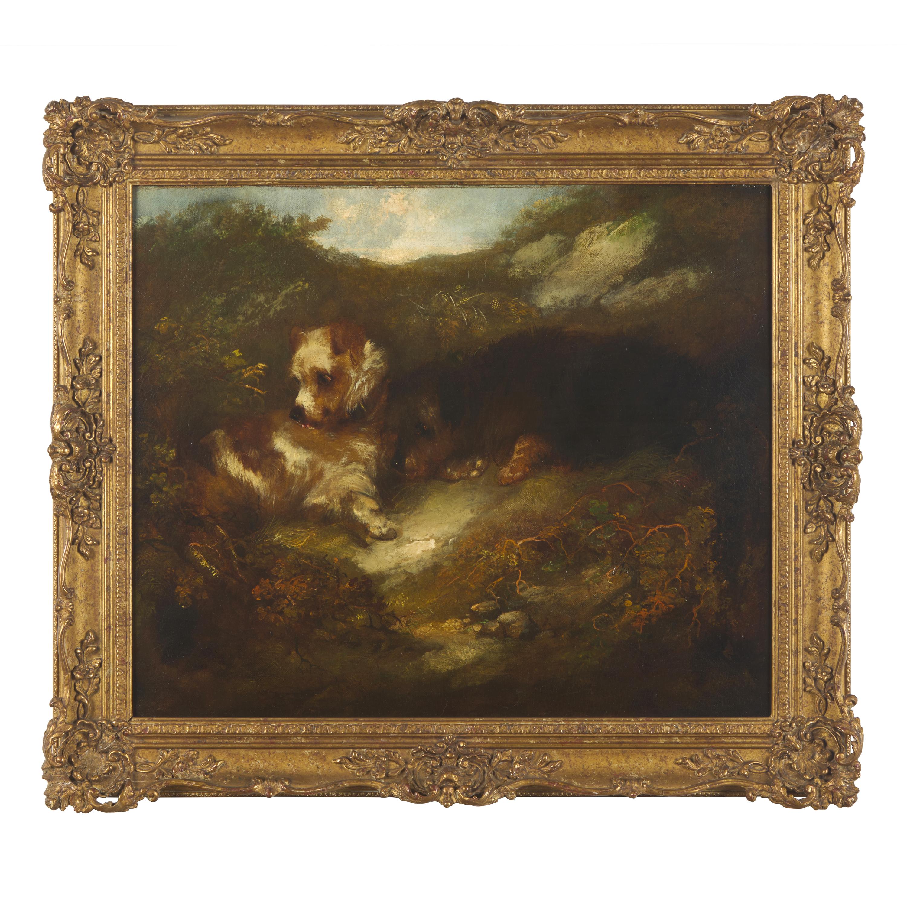 Attributed to George Armfield (British, born c. 1808–1893) — Two Dogs, Gone to Earth