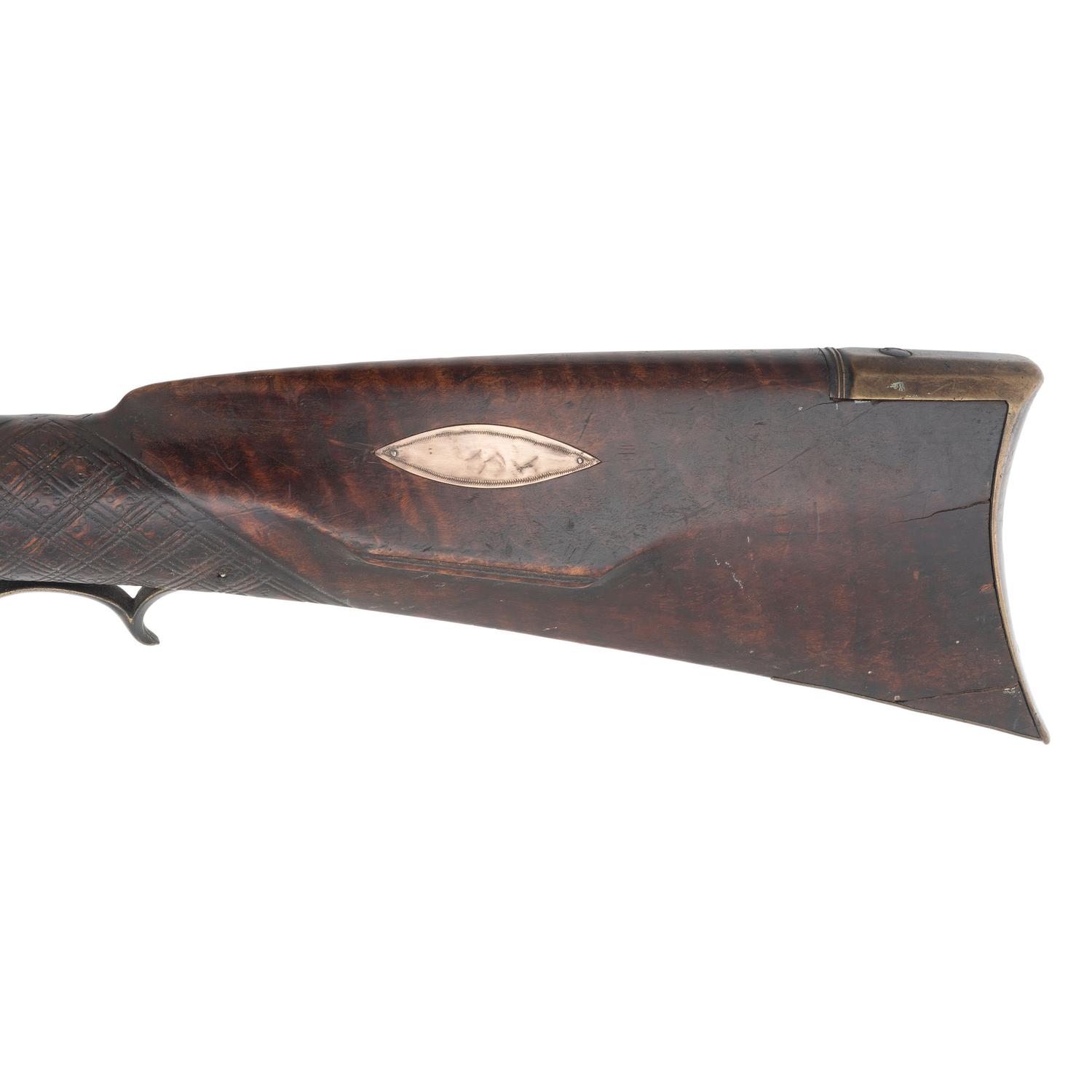 Full Stock Flintlock Rifle Signed H Gibbs