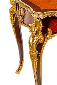 A Louis XV Style Gilt Bronze Mounted Parquetry Lady's Writing Table