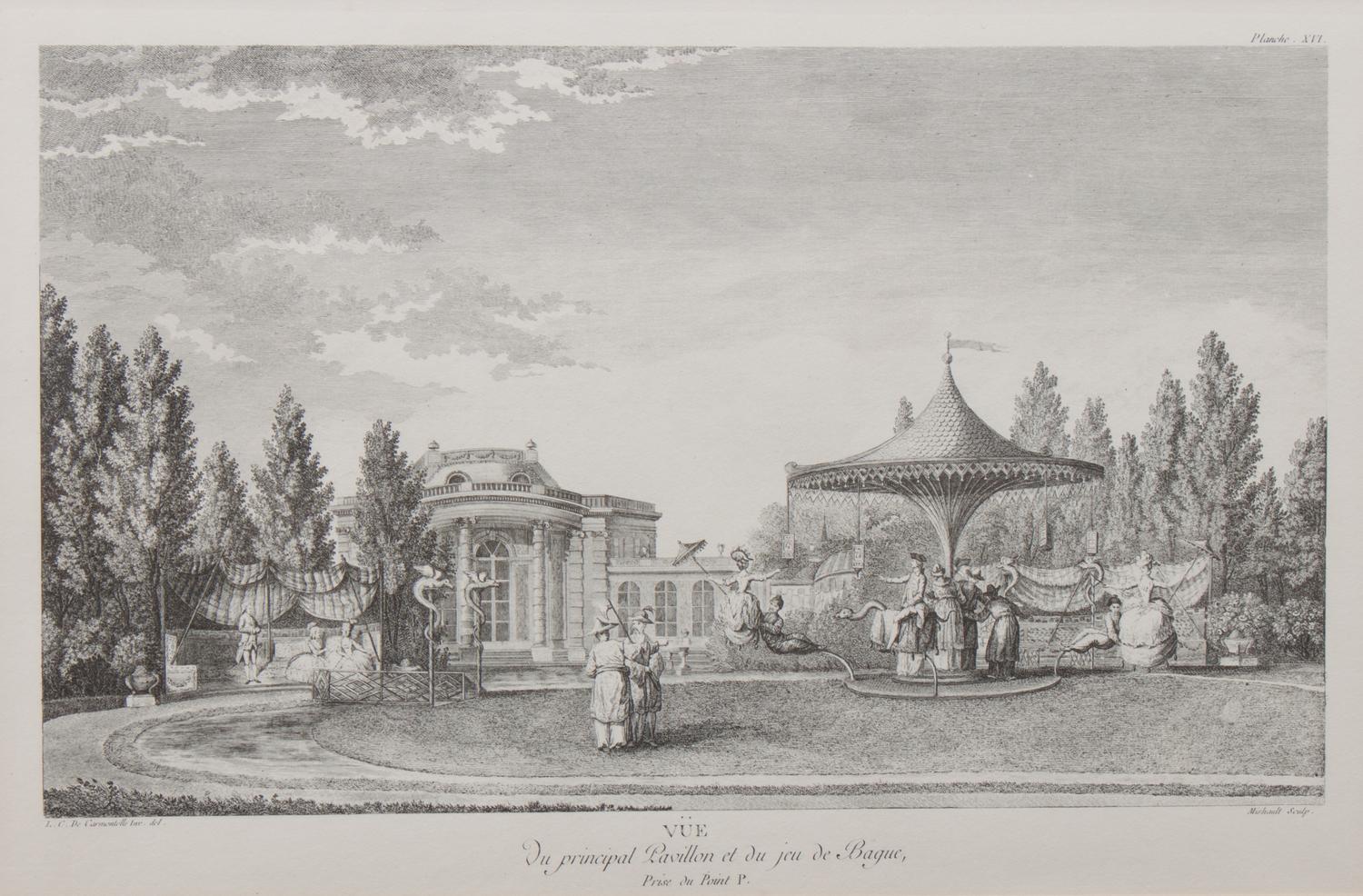 A Group of Eight Black and White Engravings, after Carmontelle 12 1/4 x 19 inches. — 20TH CENTURY
