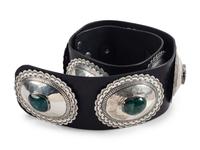 Large Navajo Silver and Chrysocolla Concha Belt