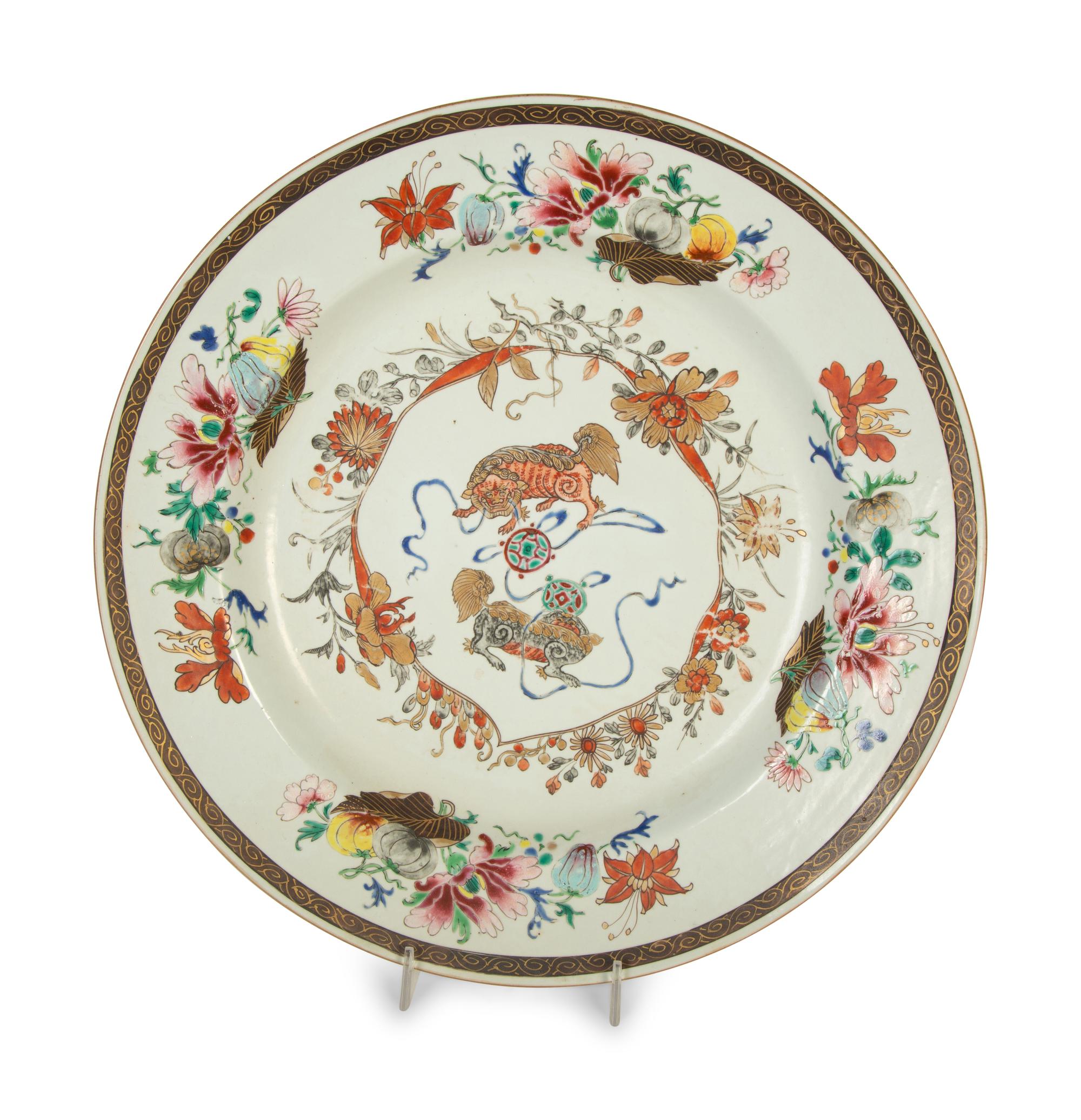 Three Japanese Painted Porcelain Chargers — 20th Century