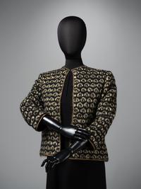 Balenciaga Haute Couture Wool Jacket with Gold Lamé, 1960-80s