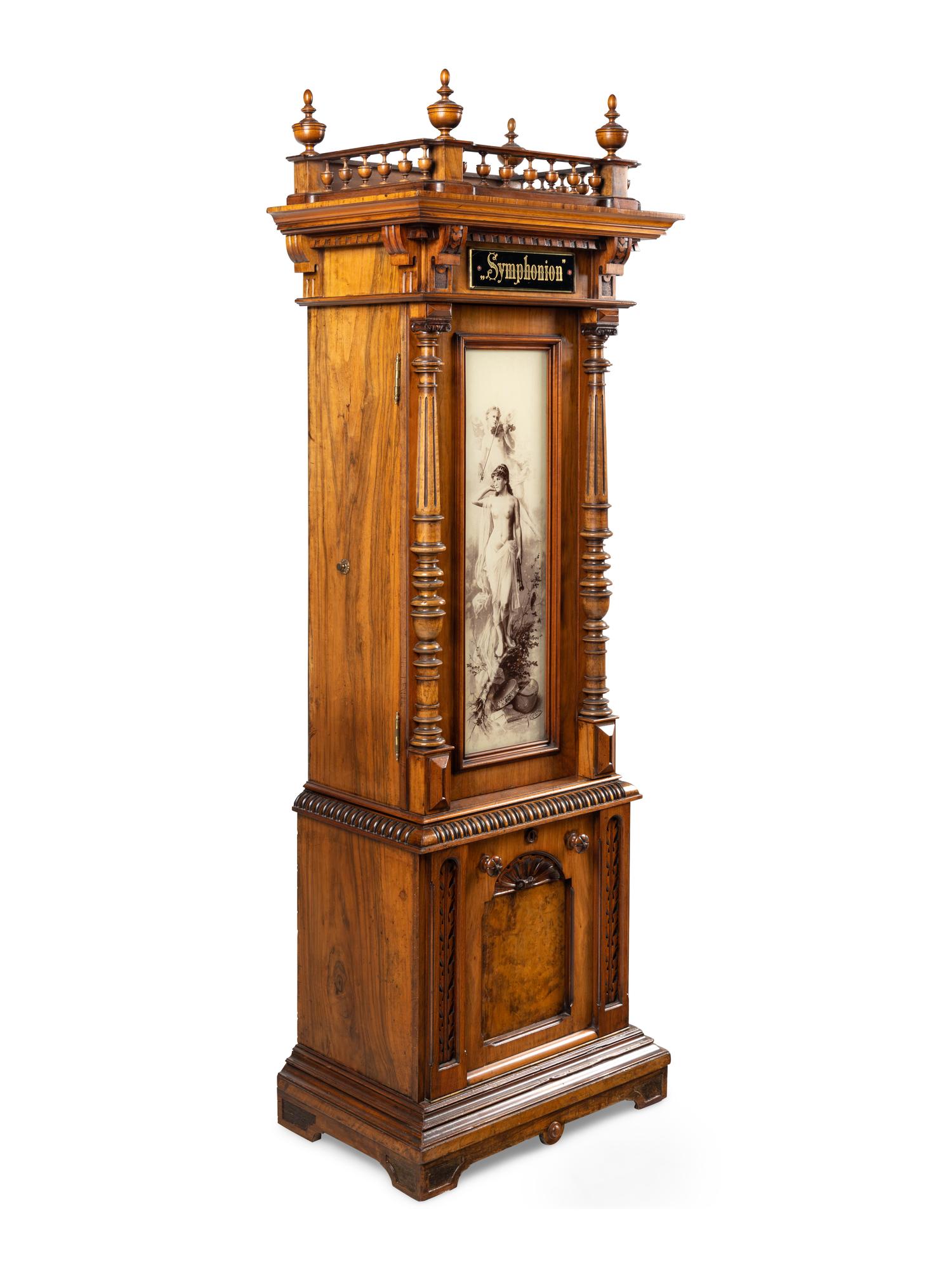 A Symphonion 13 5/8-Inch Eroica Triple Disk Upright Music Box