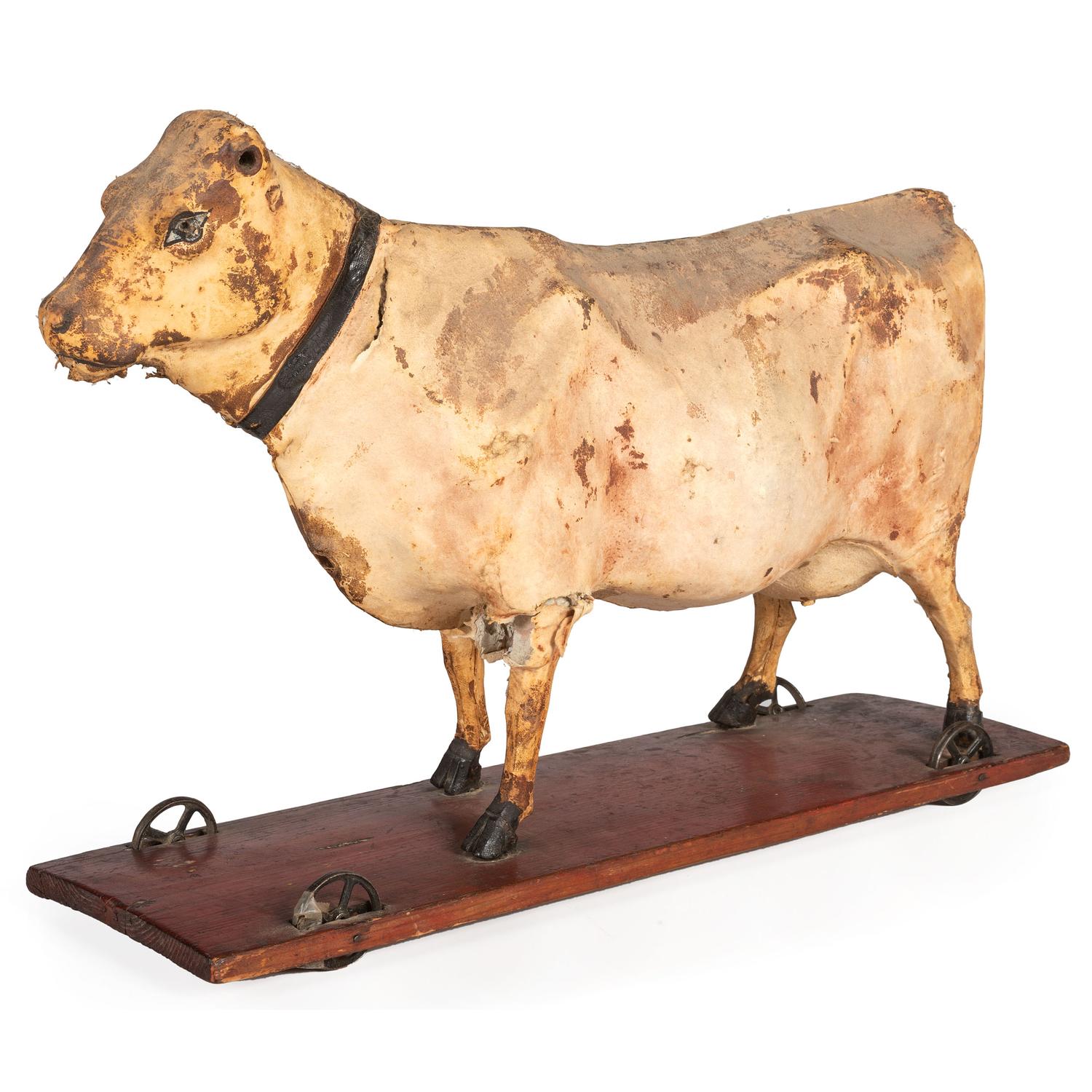 Three Hide-Covered Cow Pull Toys