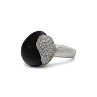 MOVADO, WHITE GOLD, PEBBLE AND DIAMOND SET