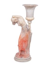 An Italian Alabaster Figural Lamp