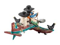 Carved and Painted Airplane, with Cowboy Pilot and Sheep Copilot
