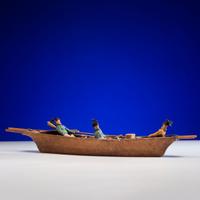 Greenlandic Inuit Umiak with Rowers