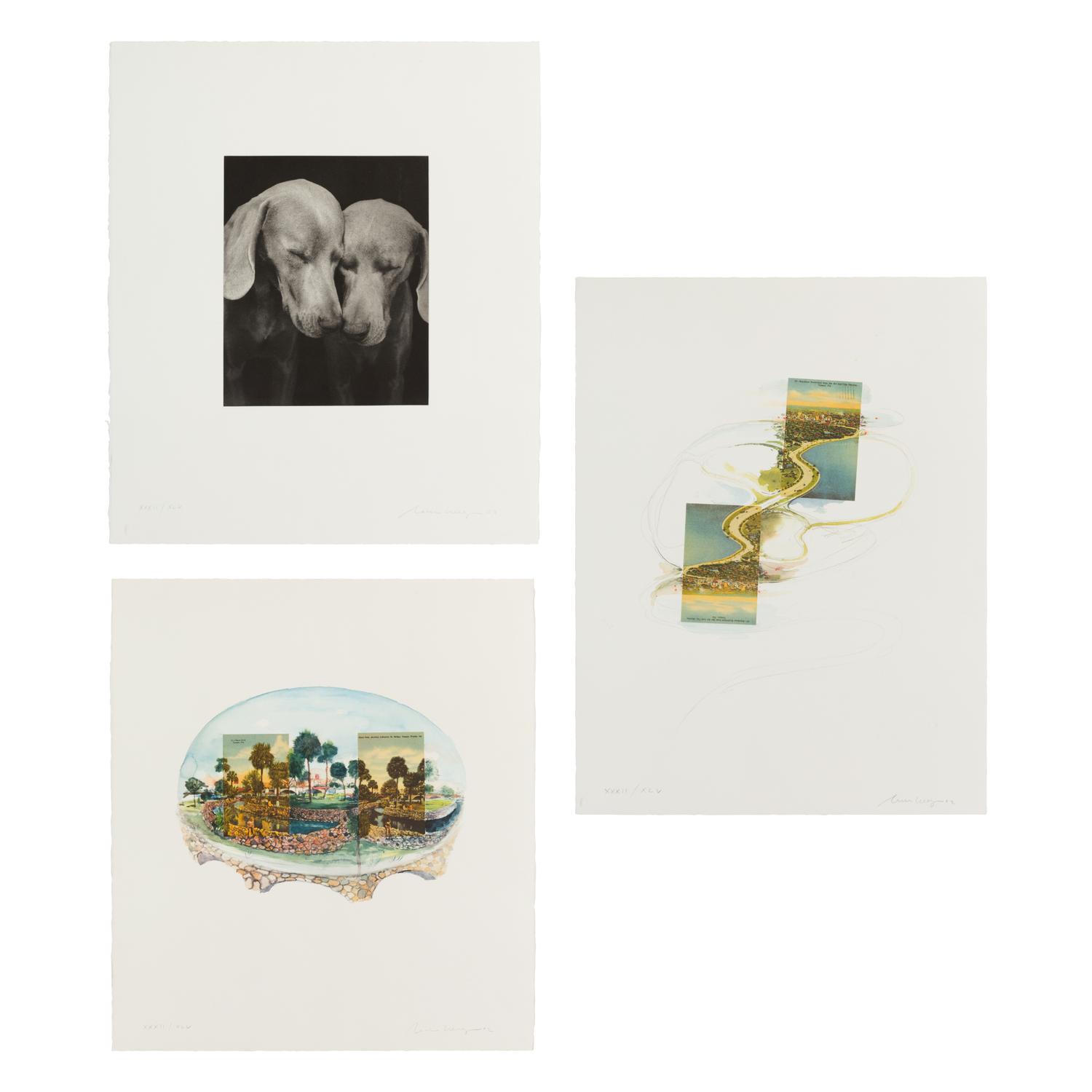 William Wegman (American, b. 1943) — Reflectional; Souvenir; Shore Liner (three works), 2002