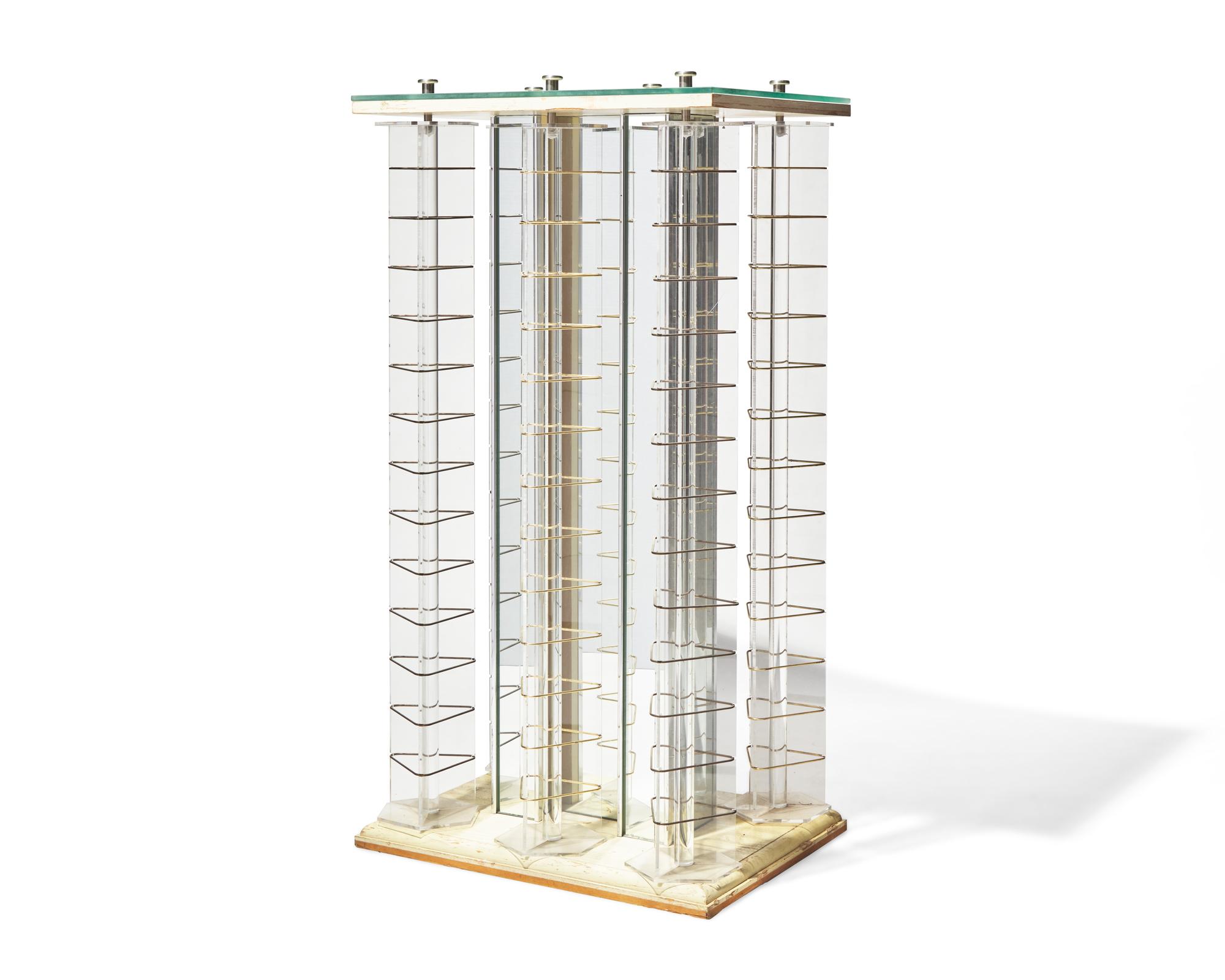 Acrylic and Metal Sculptural Pedestal