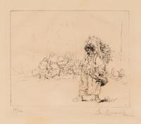 A Group of Works by Various Artists, , including Flower Seller with Basket by Auguste Brouet (French, 1872-1941), The Hardy Breed by Go