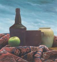 Israel Zohar, (Russian, b. 1946), Table Top Still Life with Green Apple