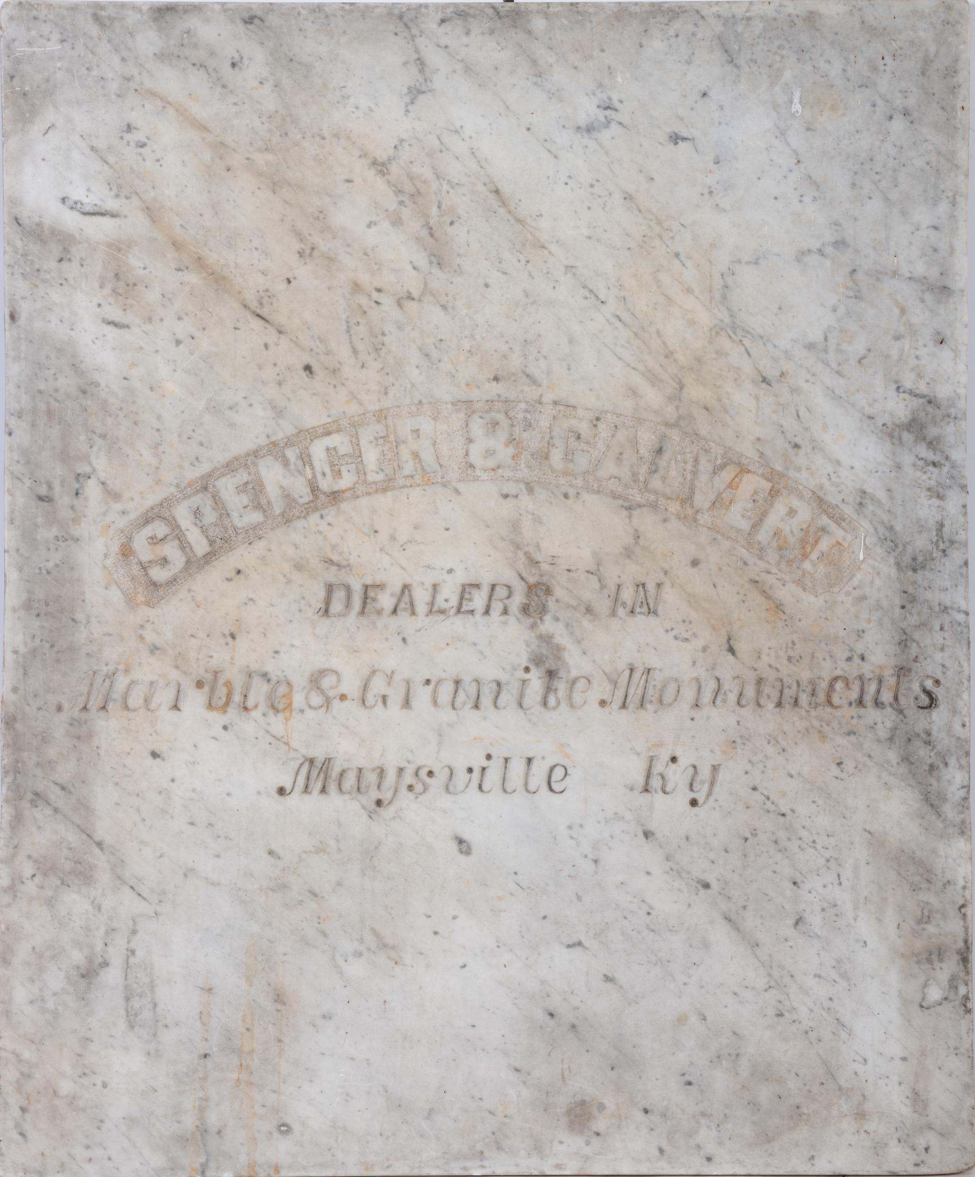 A Maysville, Kentucky Marble Monuments Advertising Panel