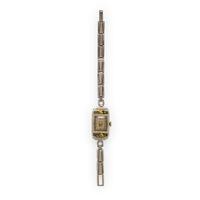 Art Deco, Elgin, White Gold, Sterling Silver, and Enamel Watch