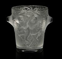 A Lalique Molded and Frosted Glass Vase