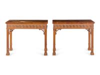 A Pair of Chinese Export Style Console Tables