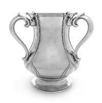 An American Silver Loving Cup, Tiffany & Co., New York, NY, Circa 1902, with applied stylized vines and a gilt interior, raised on a ci