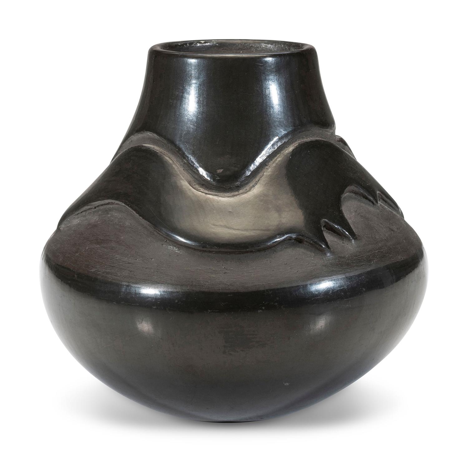 Carved Blackware Jar