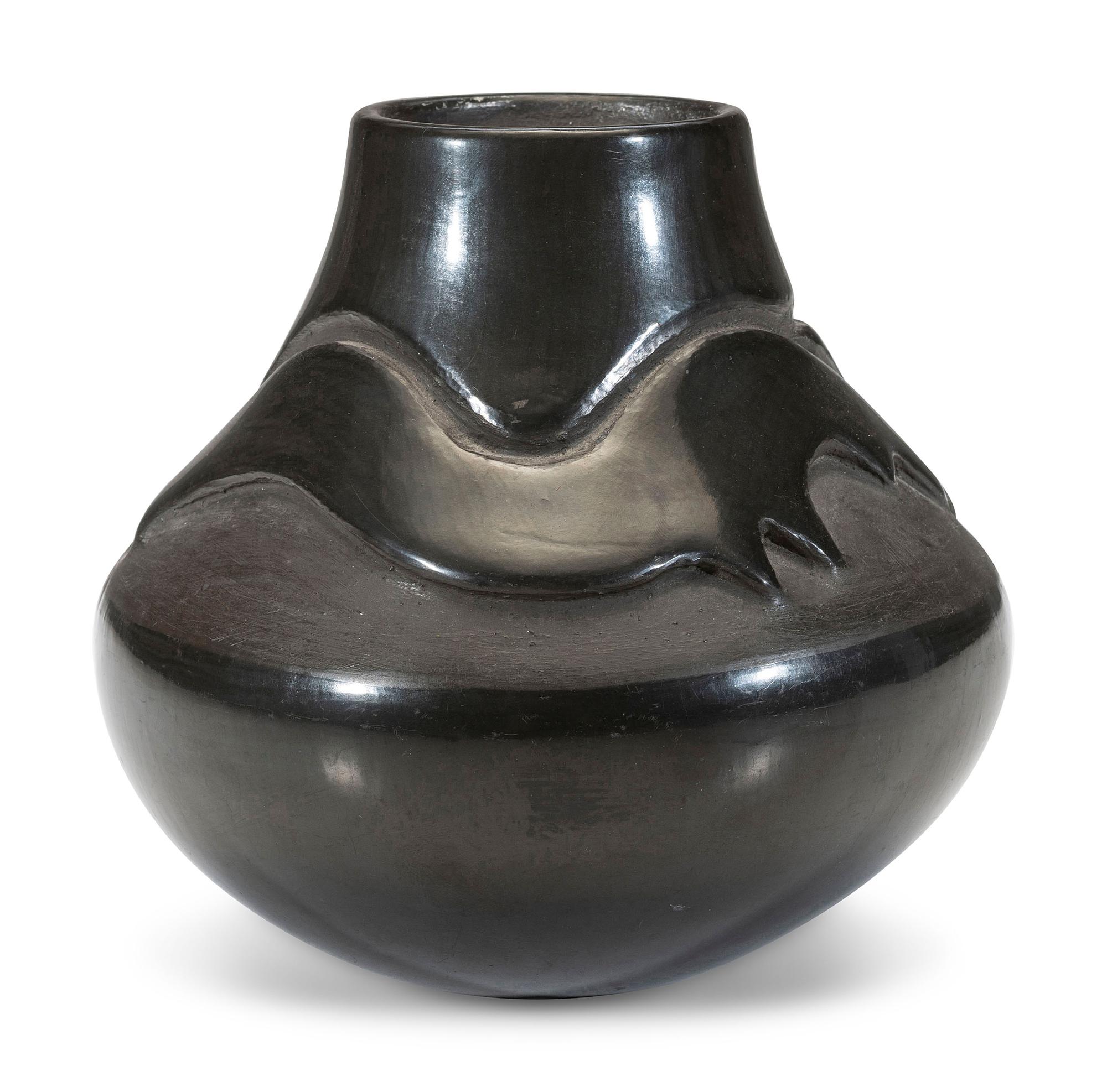 Carved Blackware Jar