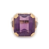 AMETHYST AND DIAMOND RING