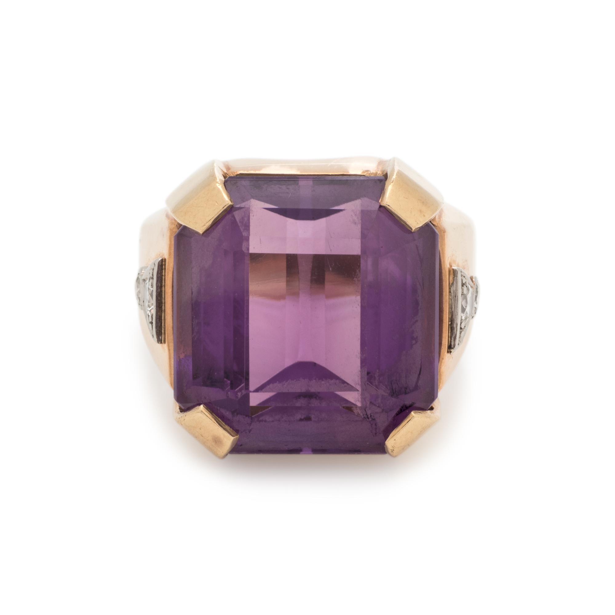 AMETHYST AND DIAMOND RING