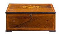 A Swiss Cylinder Music Box Width of case 24 1/4 inches. — CIRCA 1860