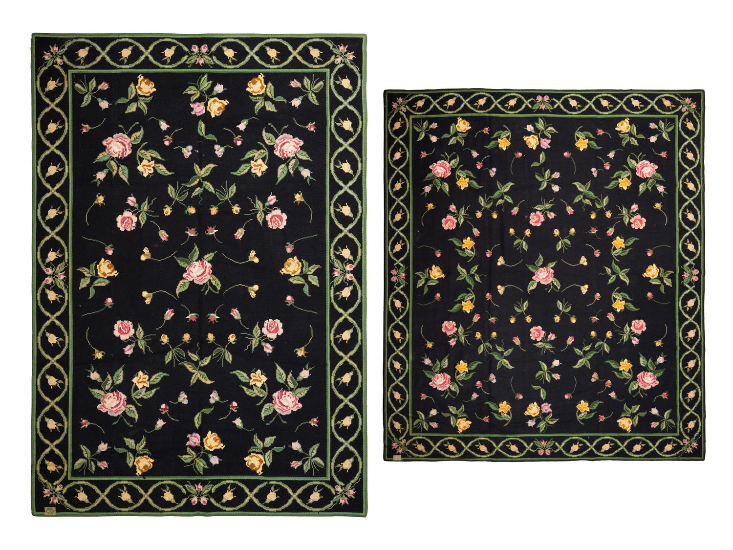 Two Needlepoint Rugs